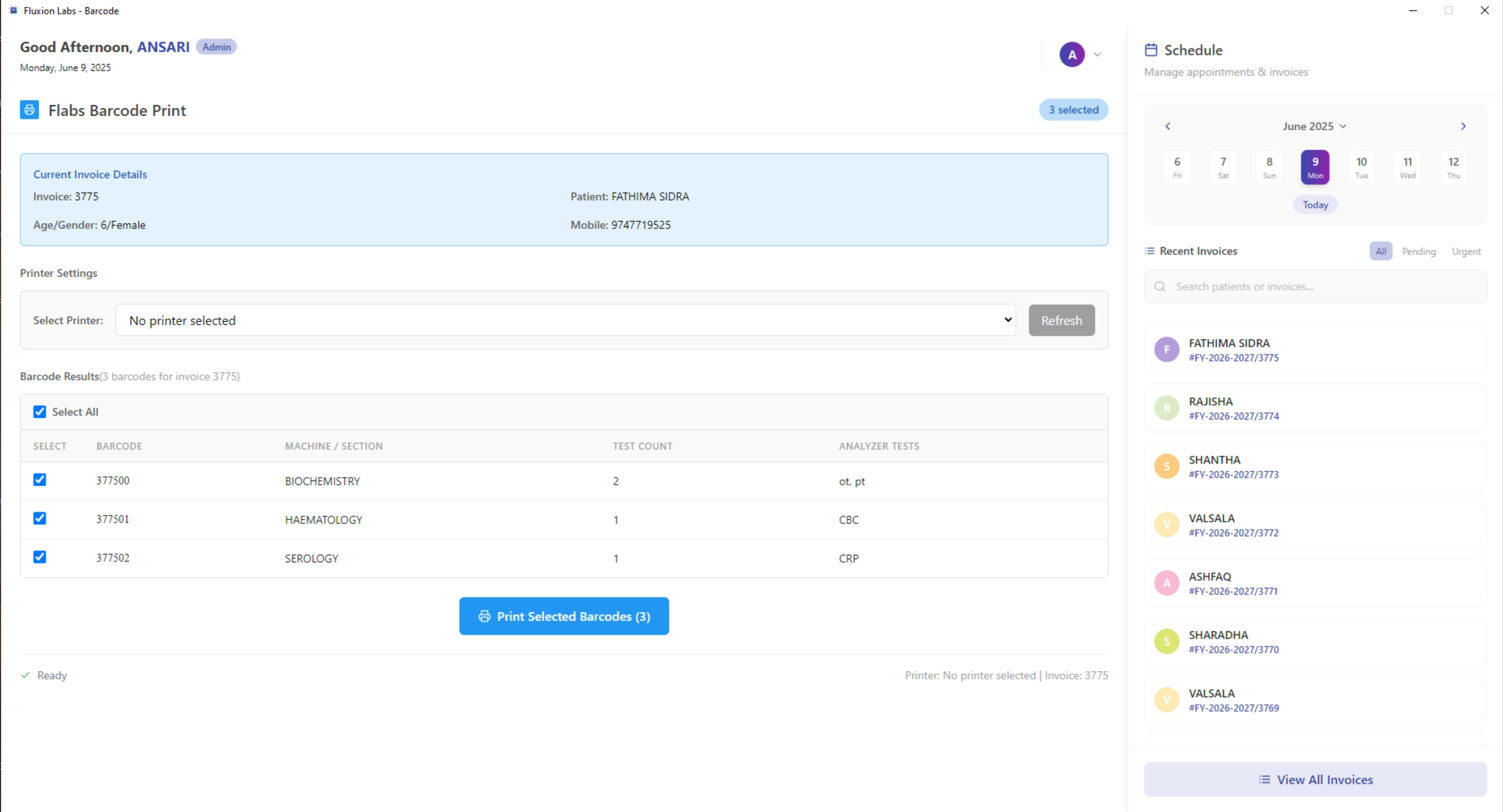 Fluxion Barcodes Interface